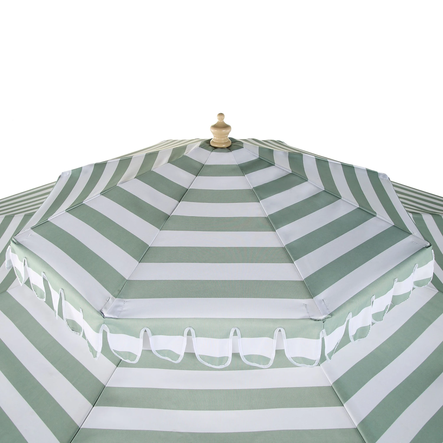 Fabienne Sage Green And White Striped 3M Double Top Crank And Tilt Parasol 11 Fabienne Sage Green And White Striped 3M Double Top Crank And Tilt Parasol - Image 11
