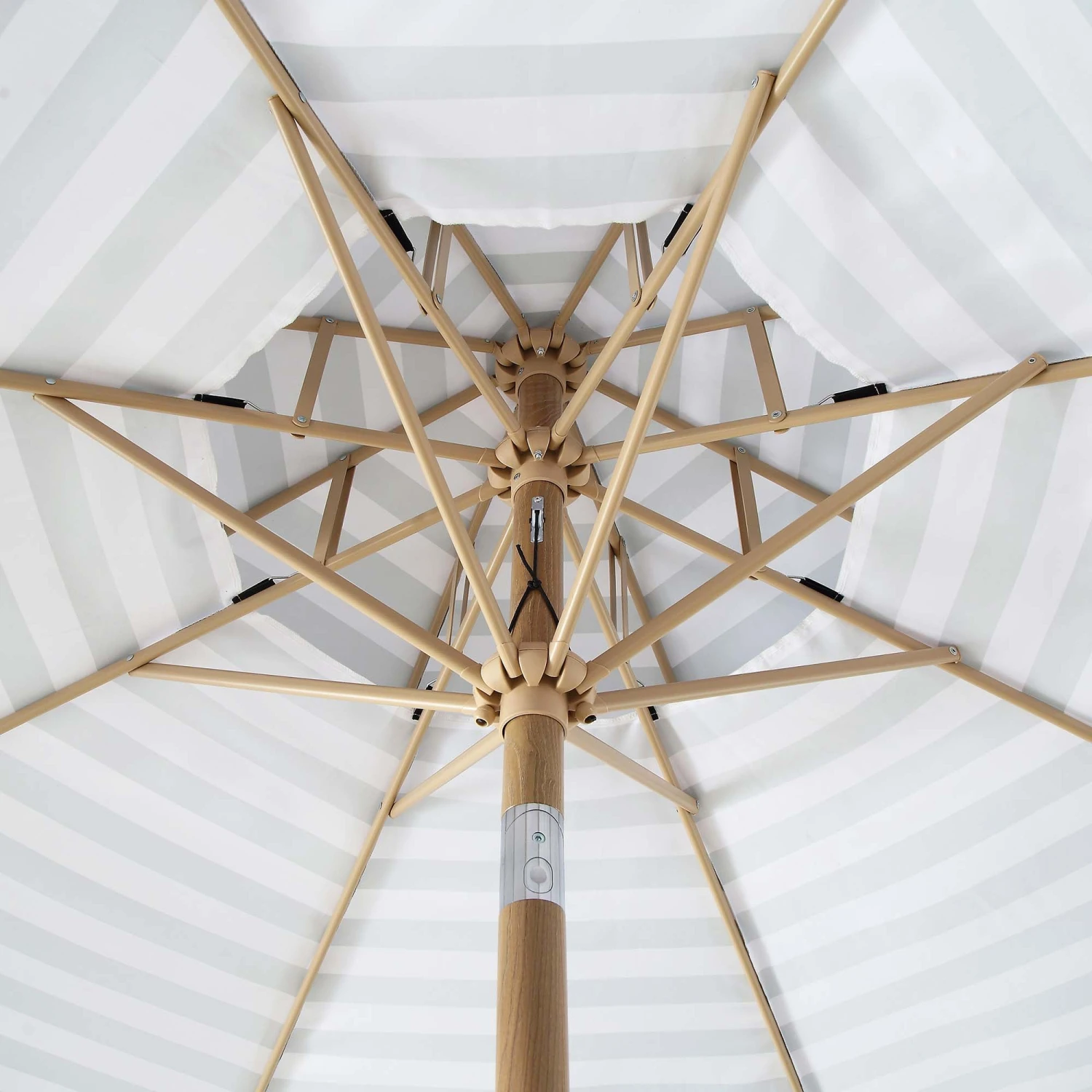 Fabienne Sage Green And White Striped 3M Double Top Crank And Tilt Parasol 13 Fabienne Sage Green And White Striped 3M Double Top Crank And Tilt Parasol - Image 13