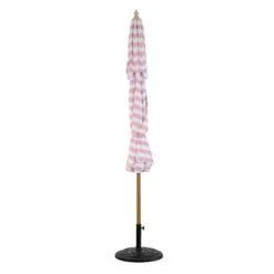 Fabienne Pink and White Striped 3M Double Top Parasol – Vintage Garden Crank and Tilt Umbrella -Daals Store OD PRSL 42 PINKSTRIPE WB4