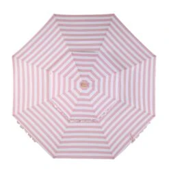 Fabienne Pink and White Striped 3M Double Top Parasol – Vintage Garden Crank and Tilt Umbrella -Daals Store OD PRSL 42 PINKSTRIPE WB5
