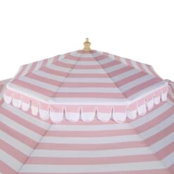 Fabienne Pink and White Striped 3M Double Top Parasol – Vintage Garden Crank and Tilt Umbrella -Daals Store OD PRSL 42 PINKSTRIPE detail2