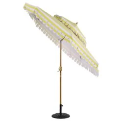 Fabienne 3M Double Top Garden Parasol β Yellow and White Striped Vintage Crank & Tilt Umbrella 19 Fabienne 3M Double Top Garden Parasol β Yellow and White Striped Vintage Crank & Tilt Umbrella -Daals Store OD PRSL 42 YELLOWSTRIPE WB2