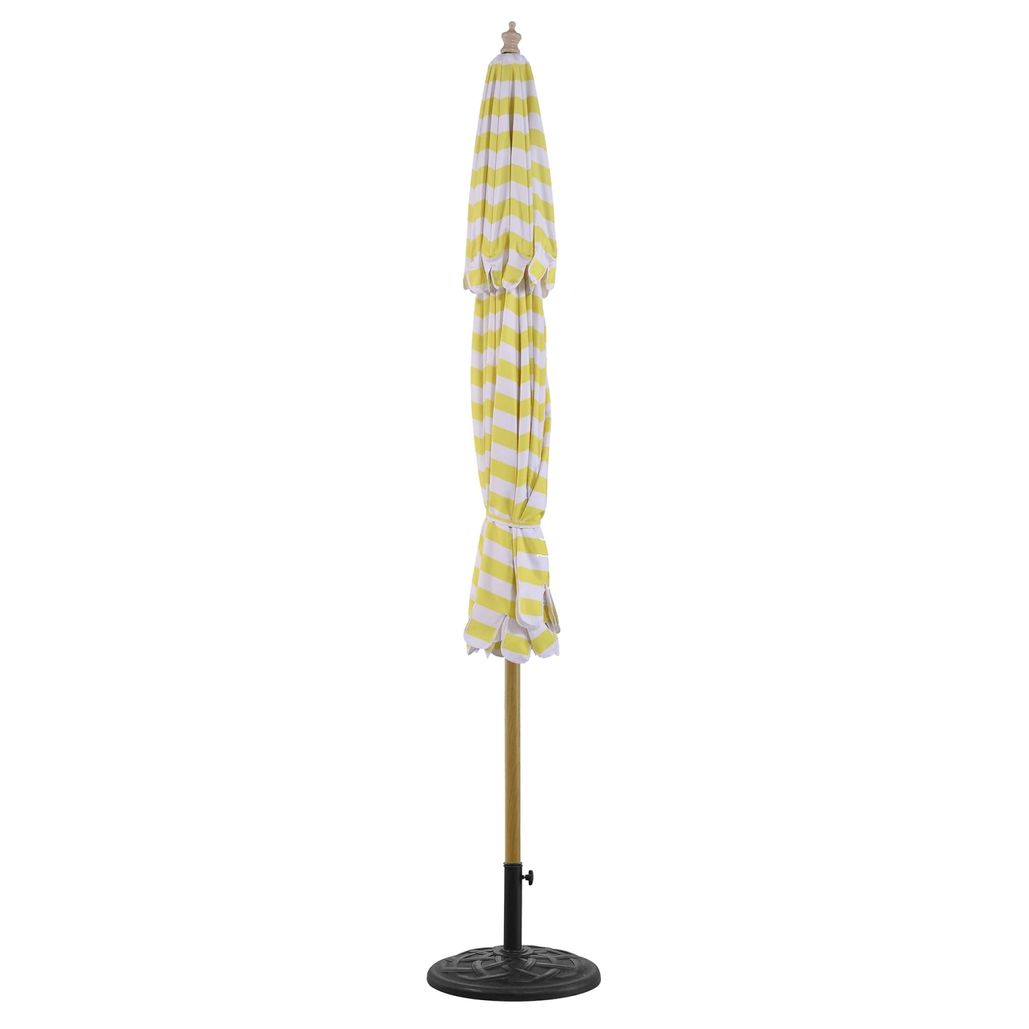 Fabienne 3M Double Top Garden Parasol β Yellow and White Striped Vintage Crank & Tilt Umbrella 8 Fabienne 3M Double Top Garden Parasol β Yellow and White Striped Vintage Crank & Tilt Umbrella - Image 8