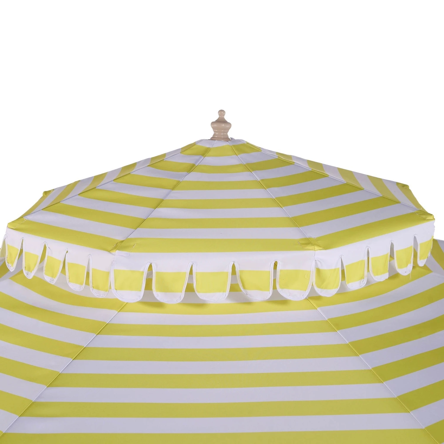 Fabienne 3M Double Top Garden Parasol β Yellow and White Striped Vintage Crank & Tilt Umbrella 12 Fabienne 3M Double Top Garden Parasol β Yellow and White Striped Vintage Crank & Tilt Umbrella - Image 12