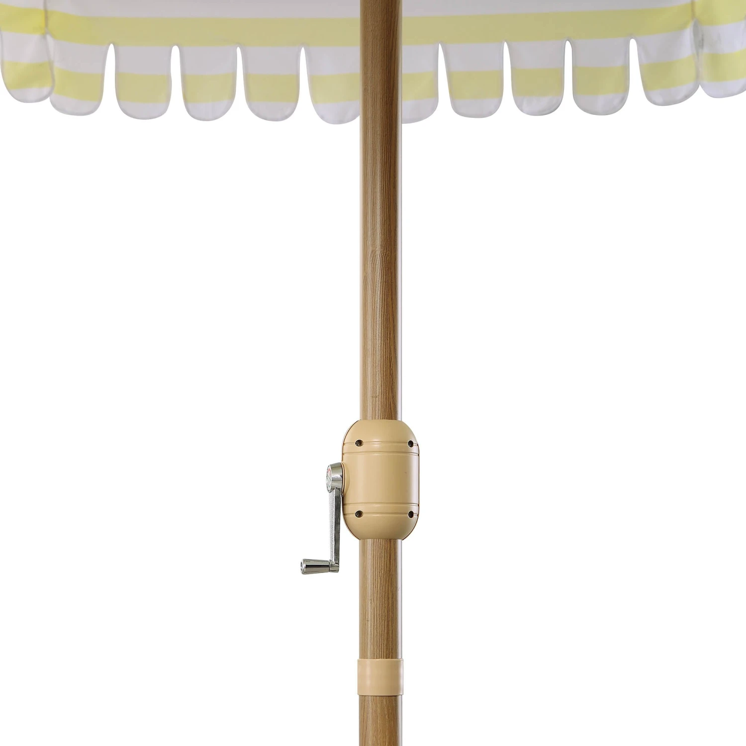 Fabienne 3M Double Top Garden Parasol β Yellow and White Striped Vintage Crank & Tilt Umbrella 13 Fabienne 3M Double Top Garden Parasol β Yellow and White Striped Vintage Crank & Tilt Umbrella - Image 13