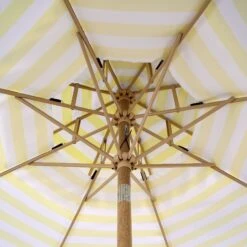 Fabienne 3M Double Top Garden Parasol β Yellow and White Striped Vintage Crank & Tilt Umbrella 28 Fabienne 3M Double Top Garden Parasol β Yellow and White Striped Vintage Crank & Tilt Umbrella -Daals Store OD PRSL 42 YELLOWSTRIPE detail5
