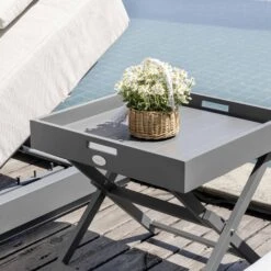 Pedra Rope And Aluminium Outdoor Sun Lounger And Side Table Set, Grey 12 Pedra Rope And Aluminium Outdoor Sun Lounger And Side Table Set, Grey -Daals Store OD ROPE2 GREY SLG SET scene4