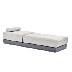 Pedra Rope And Aluminium Outdoor Sun Lounger And Side Table Set, Grey 14 Pedra Rope And Aluminium Outdoor Sun Lounger And Side Table Set, Grey -Daals Store OD ROPE2 GREY SLG GIF1