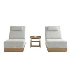 Pedra Rope And Aluminium Outdoor Sun Lounger And Side Table Set, Natural