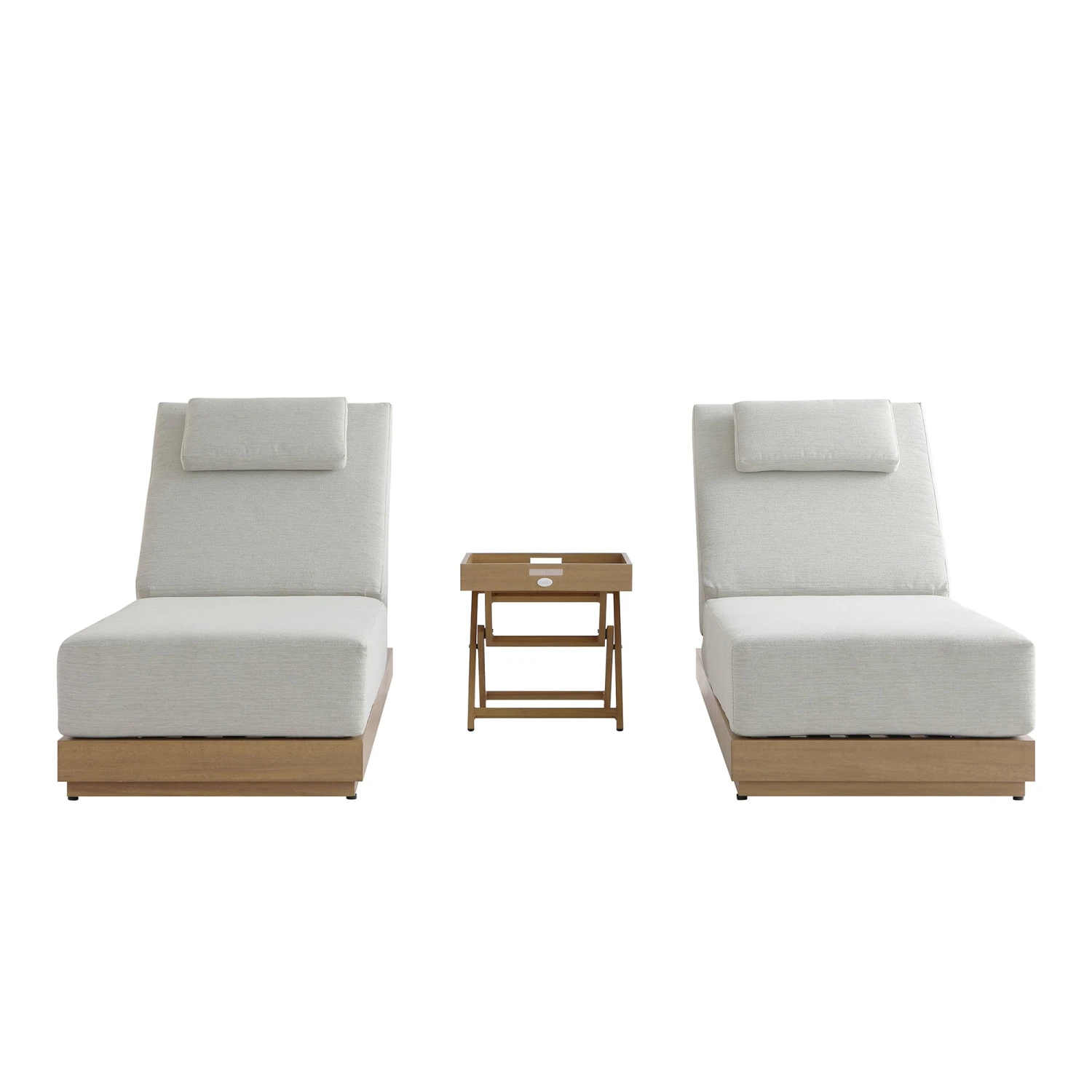 Pedra Rope And Aluminium Outdoor Sun Lounger And Side Table Set, Natural 1 Pedra Rope And Aluminium Outdoor Sun Lounger And Side Table Set, Natural