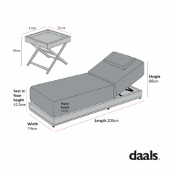 Pedra Rope And Aluminium Outdoor Sun Lounger And Side Table Set, Grey 15 Pedra Rope And Aluminium Outdoor Sun Lounger And Side Table Set, Grey -Daals Store OD ROPE2 SLG SET CHART 1