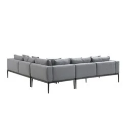 Calabasas Large Outdoor Fabric Aluminium Frame Corner Sofa Set With Coffee Table, Dark Grey 14 Calabasas Large Outdoor Fabric Aluminium Frame Corner Sofa Set With Coffee Table, Dark Grey -Daals Store OD SF 1011 DARKGREY WB4
