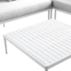 Calabasas Large Outdoor Fabric Aluminium Frame Corner Sofa Set With Coffee Table, Light Grey -Daals Store OD SF 1011 LIGHTGREY detail2