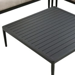 Calabasas Large Outdoor Fabric Aluminium Frame Corner Sofa Set With Coffee Table, Taupe -Daals Store OD SF 1011 TAUPE detail2