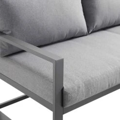 Albany Washed Grey Aluminium 5-Seater Corner Sofa Set with Reclining Sun Lounger Feature and Coffee Table -Daals Store OD SF 1023 GREY detail5