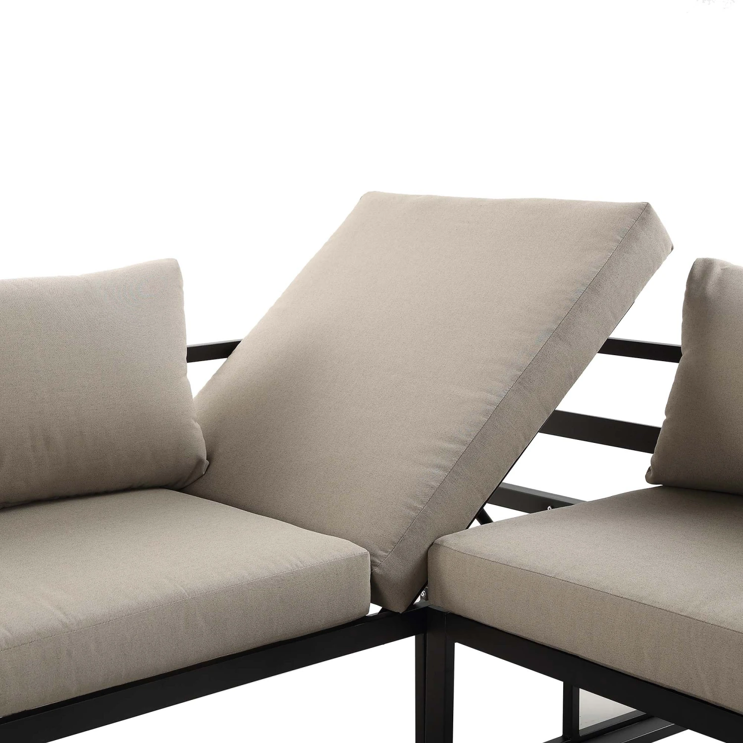 Albany Aluminium Corner Sofa Set in Taupe & Matte Black β 5-Seater Outdoor Reclining Lounge Set with Coffee Table 11 Albany Aluminium Corner Sofa Set in Taupe & Matte Black β 5-Seater Outdoor Reclining Lounge Set with Coffee Table - Image 11