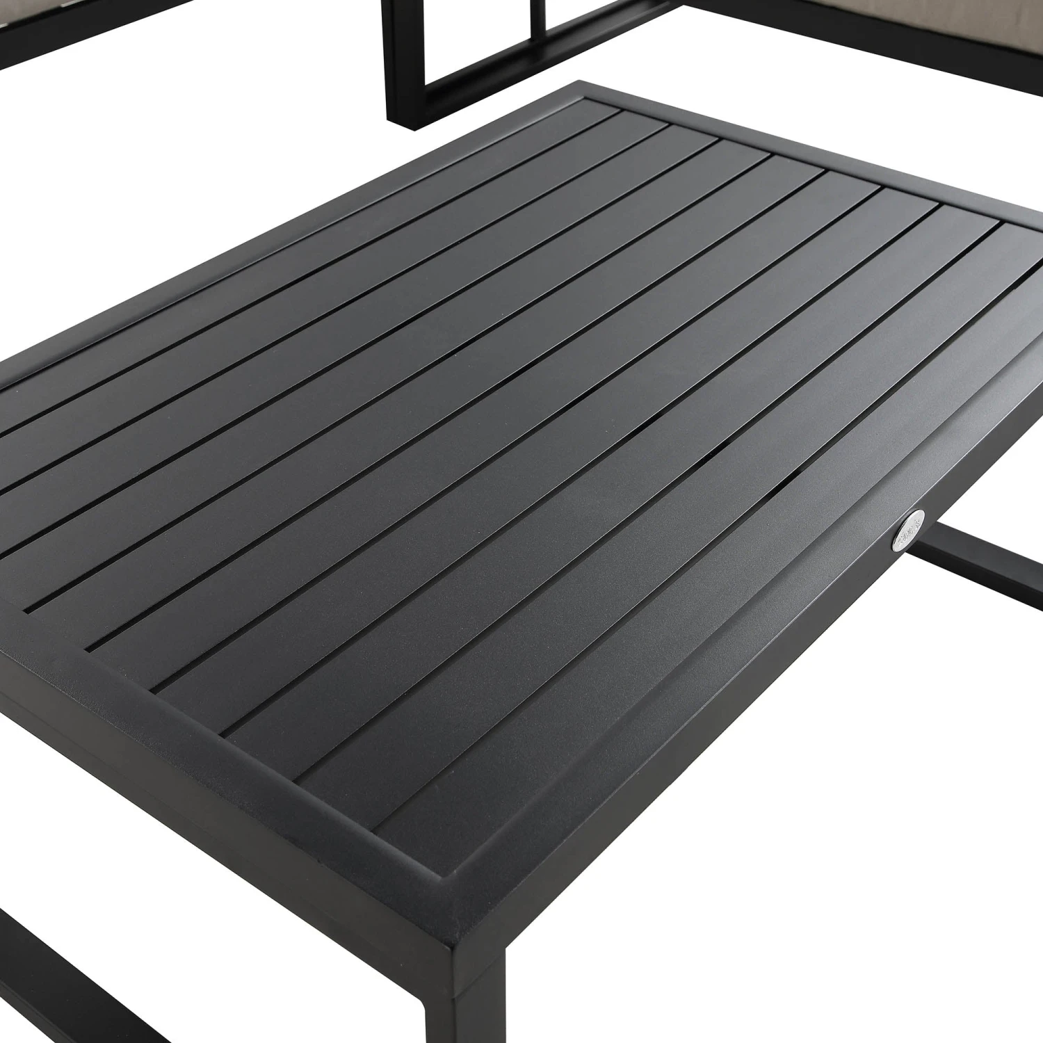 Albany Aluminium Corner Sofa Set in Taupe & Matte Black β 5-Seater Outdoor Reclining Lounge Set with Coffee Table 12 Albany Aluminium Corner Sofa Set in Taupe & Matte Black β 5-Seater Outdoor Reclining Lounge Set with Coffee Table - Image 12