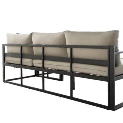 Albany Aluminium Corner Sofa Set in Taupe & Matte Black β 5-Seater Outdoor Reclining Lounge Set with Coffee Table 27 Albany Aluminium Corner Sofa Set in Taupe & Matte Black β 5-Seater Outdoor Reclining Lounge Set with Coffee Table -Daals Store OD SF 1023 TAUPE detail4