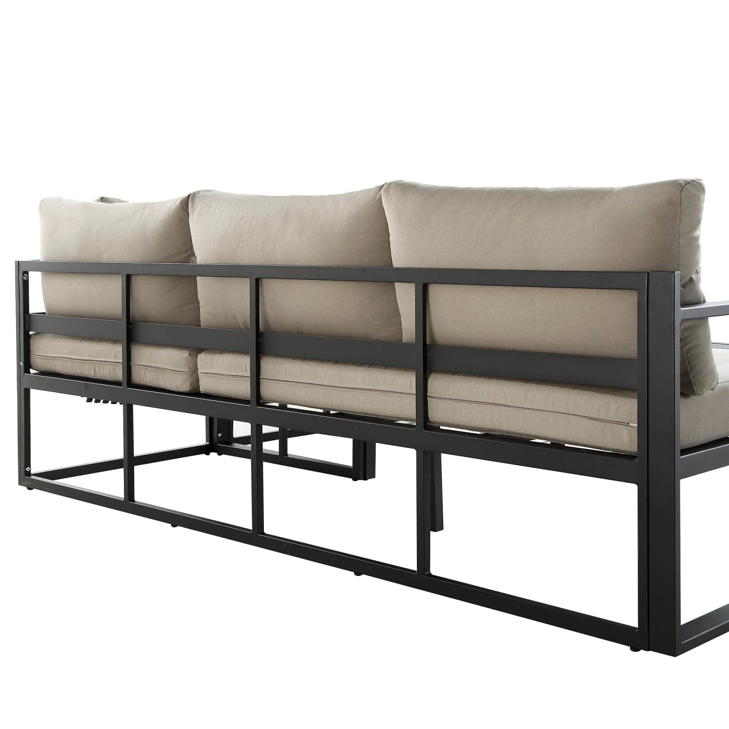 Albany Aluminium Corner Sofa Set in Taupe & Matte Black β 5-Seater Outdoor Reclining Lounge Set with Coffee Table 13 Albany Aluminium Corner Sofa Set in Taupe & Matte Black β 5-Seater Outdoor Reclining Lounge Set with Coffee Table - Image 13