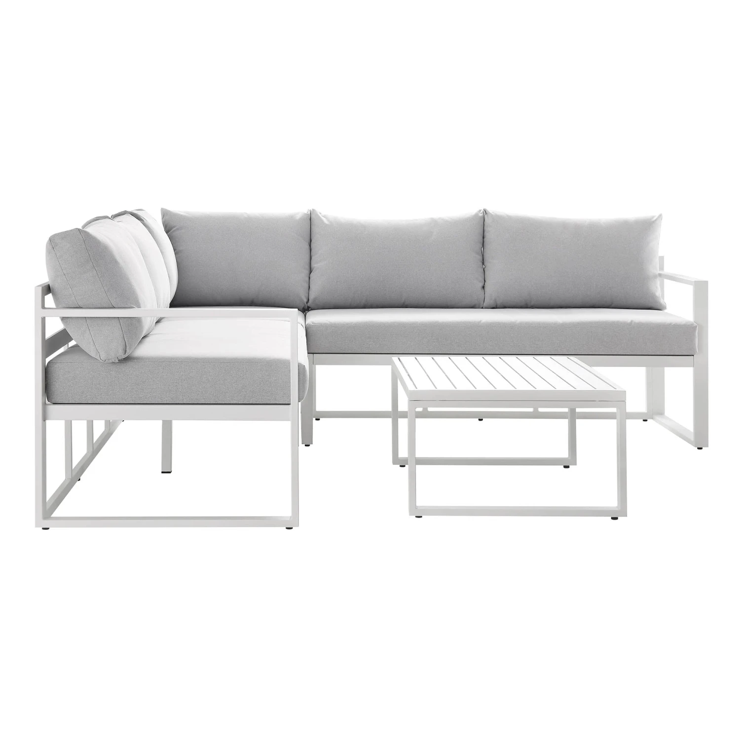 Albany Aluminium Corner Sofa Set With Reclining Back And Coffee Table, White 9 Albany Aluminium Corner Sofa Set With Reclining Back And Coffee Table, White - Image 9