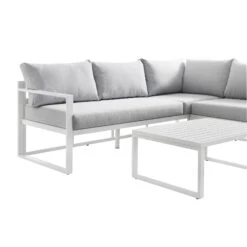 Albany Aluminium Corner Sofa Set With Reclining Back And Coffee Table, White 28 Albany Aluminium Corner Sofa Set With Reclining Back And Coffee Table, White -Daals Store OD SF 1023 WHITE detail1