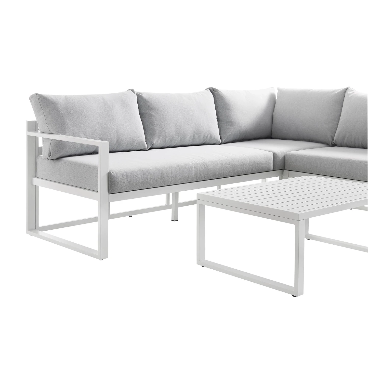 Albany Aluminium Corner Sofa Set With Reclining Back And Coffee Table, White 12 Albany Aluminium Corner Sofa Set With Reclining Back And Coffee Table, White - Image 12