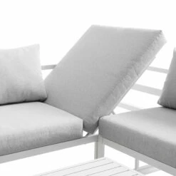 Albany Aluminium Corner Sofa Set With Reclining Back And Coffee Table, White 30 Albany Aluminium Corner Sofa Set With Reclining Back And Coffee Table, White -Daals Store OD SF 1023 WHITE detail3