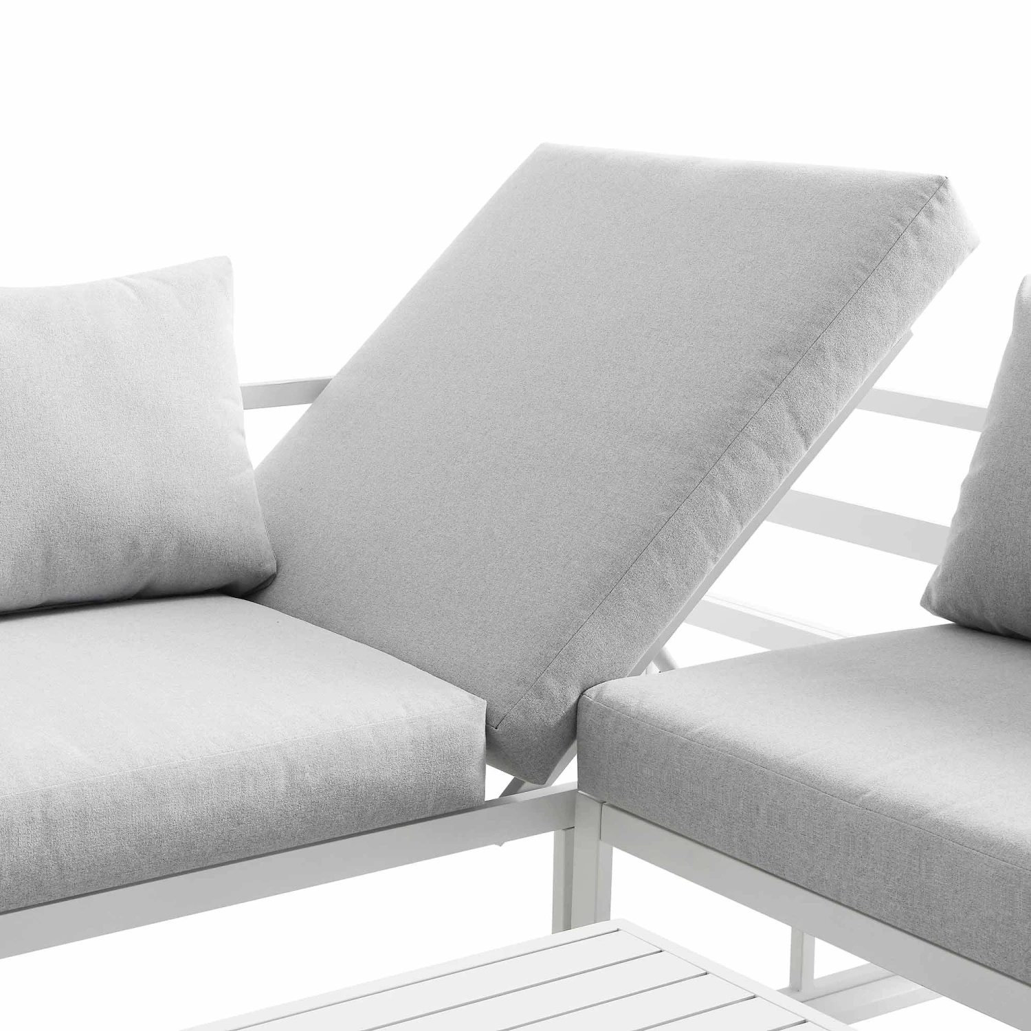 Albany Aluminium Corner Sofa Set With Reclining Back And Coffee Table, White 14 Albany Aluminium Corner Sofa Set With Reclining Back And Coffee Table, White - Image 14