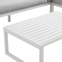 Albany Aluminium Corner Sofa Set With Reclining Back And Coffee Table, White 32 Albany Aluminium Corner Sofa Set With Reclining Back And Coffee Table, White -Daals Store OD SF 1023 WHITE detail5
