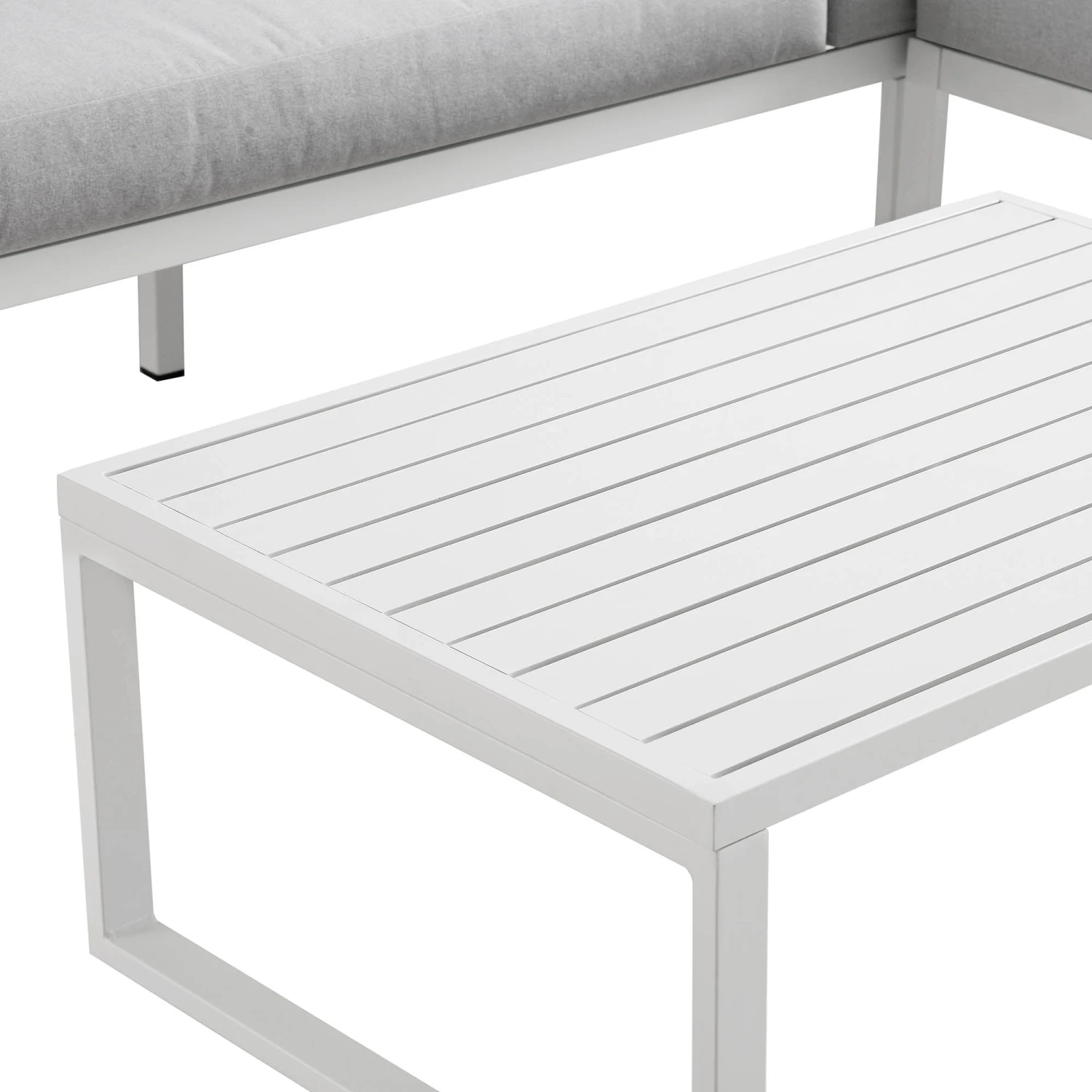 Albany Aluminium Corner Sofa Set With Reclining Back And Coffee Table, White 16 Albany Aluminium Corner Sofa Set With Reclining Back And Coffee Table, White - Image 16