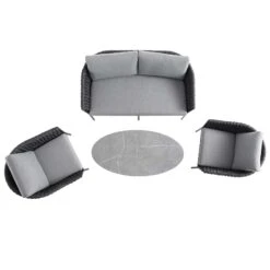 Montebello 4-Seater Outdoor Black Rope And Aluminium Sofa Set With Grey Ceramic Coffee Table 19 Montebello 4-Seater Outdoor Black Rope And Aluminium Sofa Set With Grey Ceramic Coffee Table -Daals Store OD SF 1029 BLACK WB3