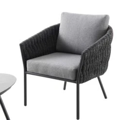 Montebello 4-Seater Outdoor Black Rope And Aluminium Sofa Set With Grey Ceramic Coffee Table 22 Montebello 4-Seater Outdoor Black Rope And Aluminium Sofa Set With Grey Ceramic Coffee Table -Daals Store OD SF 1029 BLACK detail3