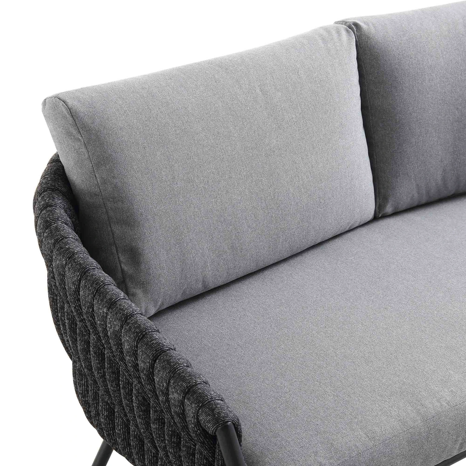 Montebello 4-Seater Outdoor Black Rope And Aluminium Sofa Set With Grey Ceramic Coffee Table 11 Montebello 4-Seater Outdoor Black Rope And Aluminium Sofa Set With Grey Ceramic Coffee Table - Image 11