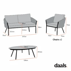 Montebello 4-Seater Outdoor Black Rope And Aluminium Sofa Set With Grey Ceramic Coffee Table 18 Montebello 4-Seater Outdoor Black Rope And Aluminium Sofa Set With Grey Ceramic Coffee Table -Daals Store OD SF 1029 CHART