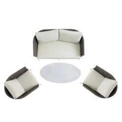 Montebello 4-Seater Outdoor Taupe Rope And Aluminium Sofa Set With White Ceramic Coffee Table 15 Montebello 4-Seater Outdoor Taupe Rope And Aluminium Sofa Set With White Ceramic Coffee Table -Daals Store OD SF 1029 WHITE WB1