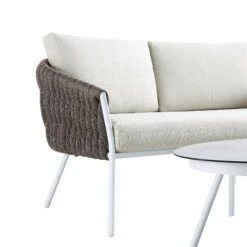 Montebello 4-Seater Outdoor Taupe Rope And Aluminium Sofa Set With White Ceramic Coffee Table 19 Montebello 4-Seater Outdoor Taupe Rope And Aluminium Sofa Set With White Ceramic Coffee Table -Daals Store OD SF 1029 WHITE detail1