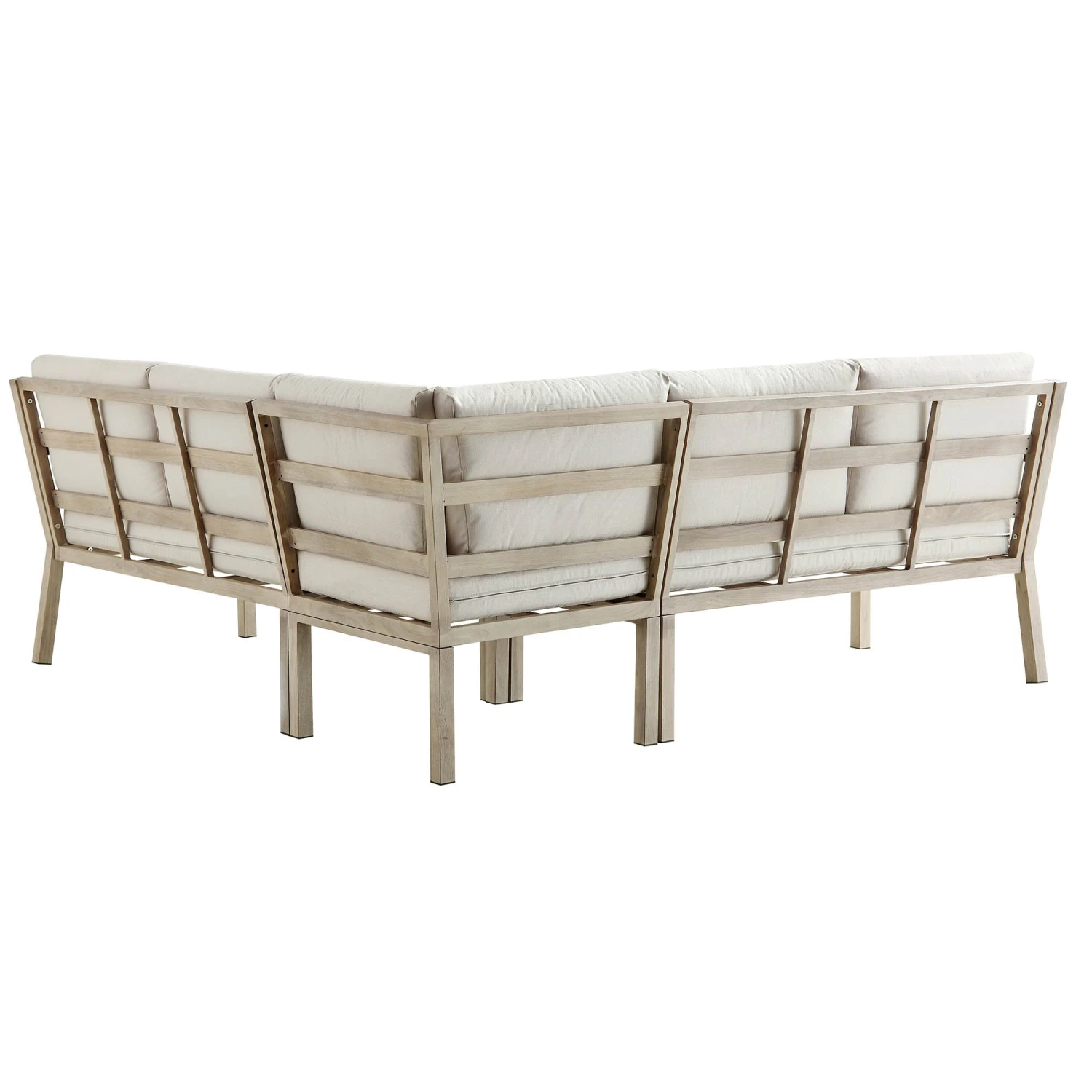 Earlswood Aluminium Washed Wood Effect Corner Sofa Set With Coffee Table 7 Earlswood Aluminium Washed Wood Effect Corner Sofa Set With Coffee Table - Image 7