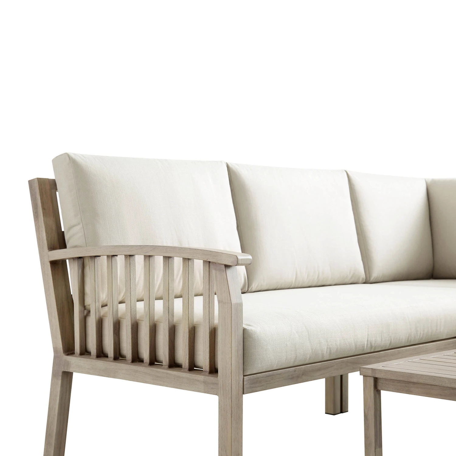 Earlswood Aluminium Washed Wood Effect Corner Sofa Set With Coffee Table 8 Earlswood Aluminium Washed Wood Effect Corner Sofa Set With Coffee Table - Image 8