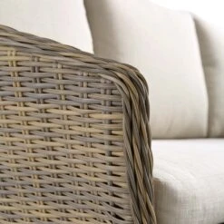 Cliveden Outdoor Aluminium Washed Wood Effect And Round Wicker Rattan Corner Sofa Set -Daals Store OD SF 1070 NAT detail2