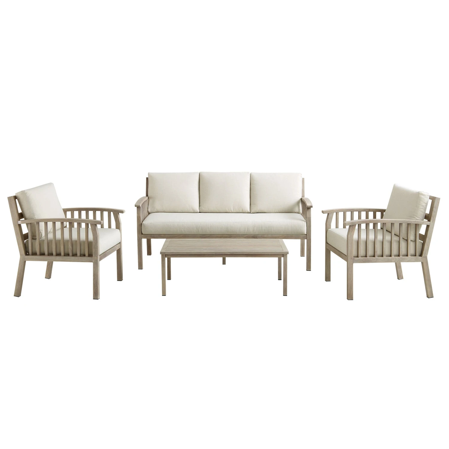 Earlswood Aluminium Washed Wood Effect Sofa Set With Coffee Table 5 Earlswood Aluminium Washed Wood Effect Sofa Set With Coffee Table - Image 5