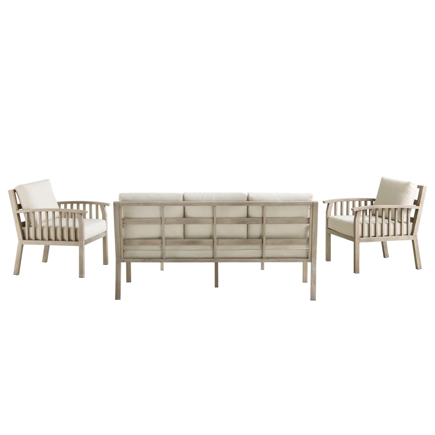 Earlswood Aluminium Washed Wood Effect Sofa Set With Coffee Table 8 Earlswood Aluminium Washed Wood Effect Sofa Set With Coffee Table - Image 8