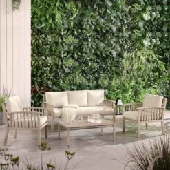 Earlswood Aluminium Washed Wood Effect Sofa Set With Coffee Table 14 Earlswood Aluminium Washed Wood Effect Sofa Set With Coffee Table -Daals Store OD SF 1071 NAT scene2