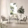 Haymes Indoor And Outdoor Metal Sofa Set With Coffee Table -Daals Store OD SF 1077 BEIGE main