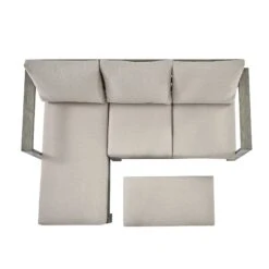 Montrose Aluminium Outdoor Sofa Set With Chaise, Brushed Silver Oak 25 Montrose Aluminium Outdoor Sofa Set With Chaise, Brushed Silver Oak -Daals Store OD SF 2016 WGREY SET WB4