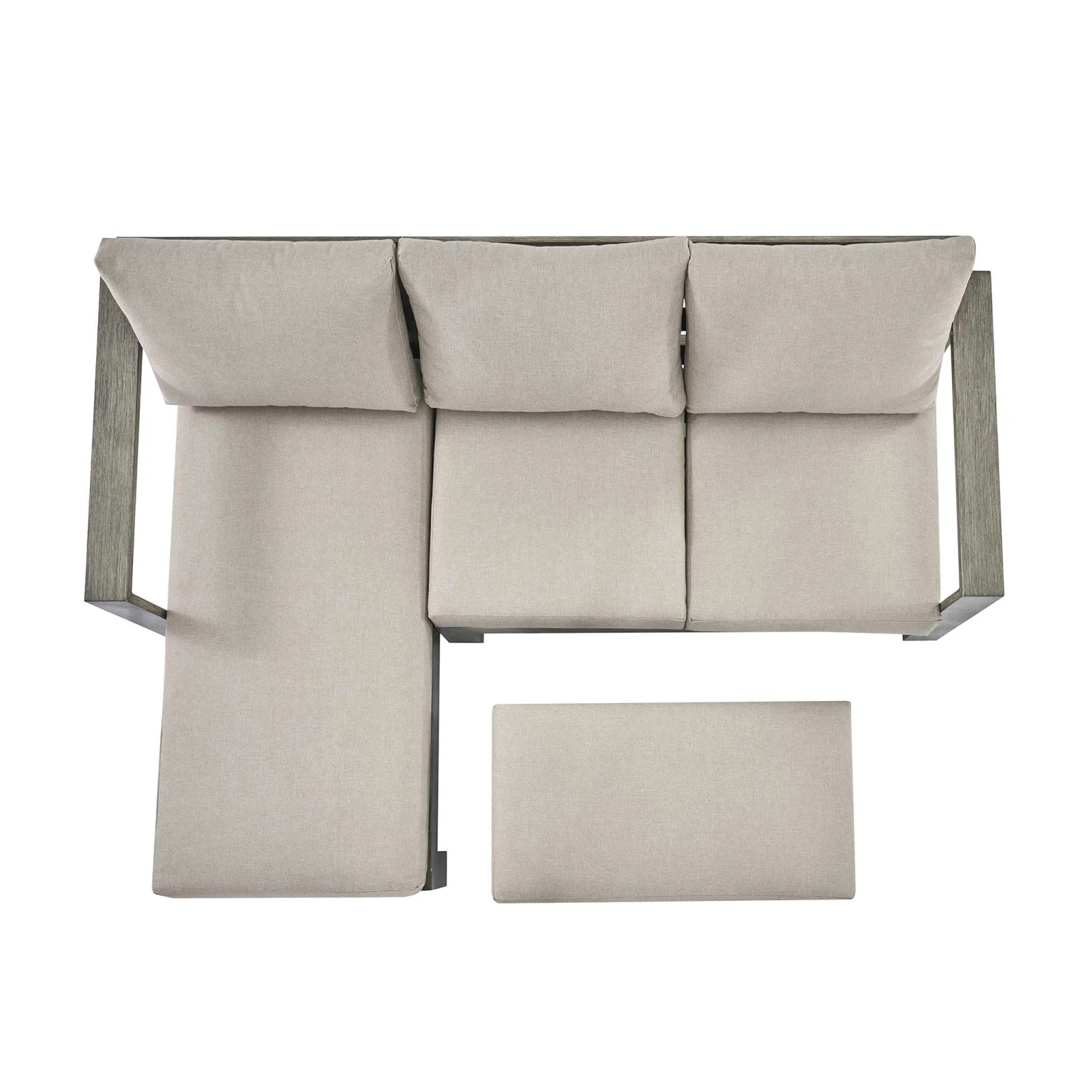 Montrose Aluminium Outdoor Sofa Set With Chaise, Brushed Silver Oak 10 Montrose Aluminium Outdoor Sofa Set With Chaise, Brushed Silver Oak - Image 10