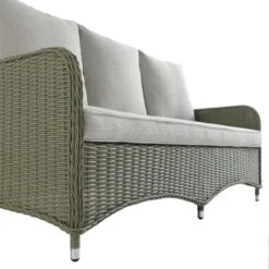 Hampshire 7-Seater Round Wicker Rattan Sofa Set With Rising Table, Desert Sage 35 Hampshire 7-Seater Round Wicker Rattan Sofa Set With Rising Table, Desert Sage -Daals Store OD SF 266 GREEN SET detail1