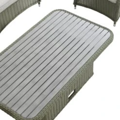 Hampshire 7-Seater Round Wicker Rattan Sofa Set With Rising Table, Desert Sage 37 Hampshire 7-Seater Round Wicker Rattan Sofa Set With Rising Table, Desert Sage -Daals Store OD SF 266 GREEN SET detail3