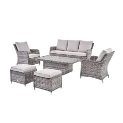Hampshire 7-Seater Light Grey Round Wicker Rattan Sofa Set with Adjustable Rising Table 23 Hampshire 7-Seater Light Grey Round Wicker Rattan Sofa Set with Adjustable Rising Table -Daals Store OD SF 266 LGREY SET WB2