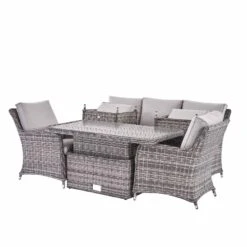 Hampshire 7-Seater Light Grey Round Wicker Rattan Sofa Set with Adjustable Rising Table 26 Hampshire 7-Seater Light Grey Round Wicker Rattan Sofa Set with Adjustable Rising Table -Daals Store OD SF 266 LGREY SET WB4