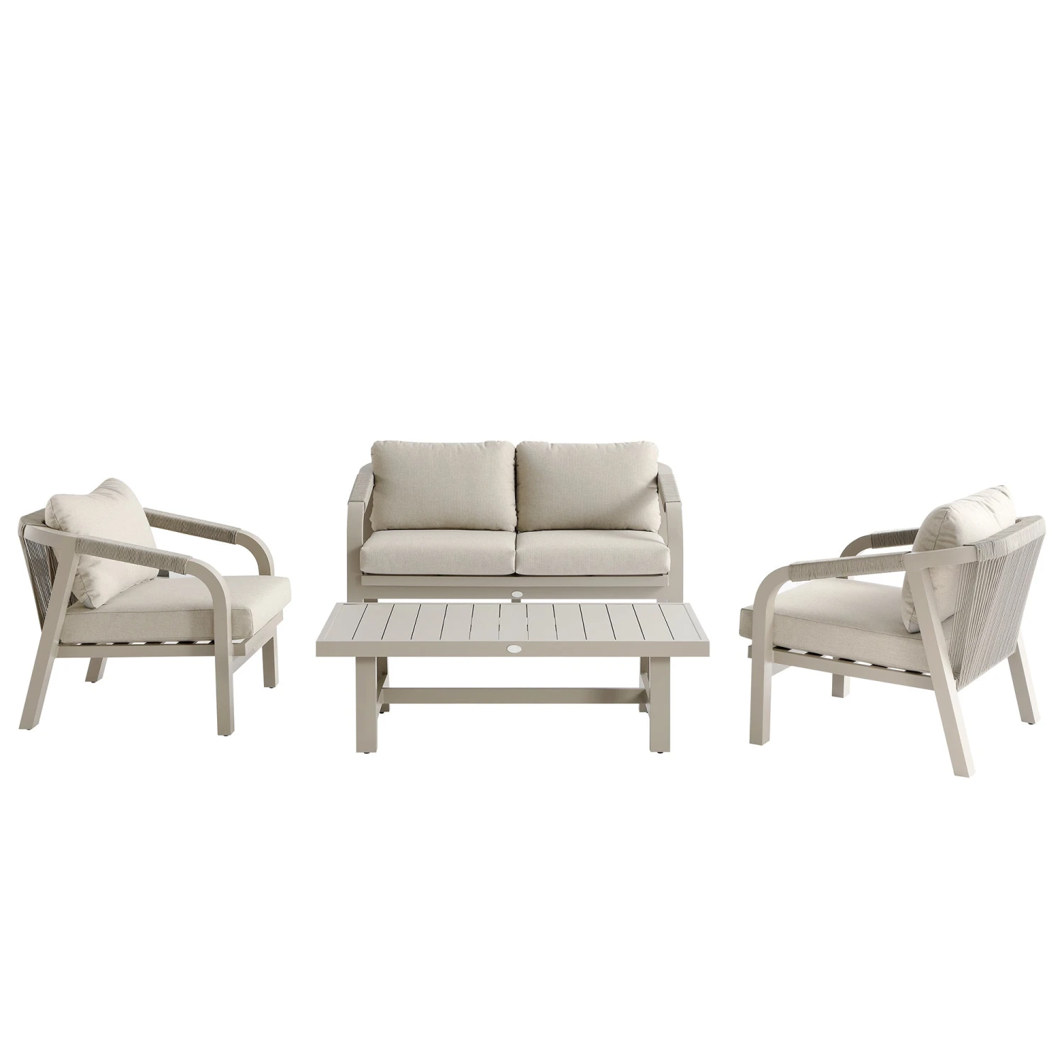 Manresa Rope 5-Seater Sofa Set, Taupe And Beige 10 Manresa Rope 5-Seater Sofa Set, Taupe And Beige - Image 10